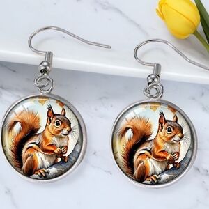 Squirrel Stainless steel Drop Earrings